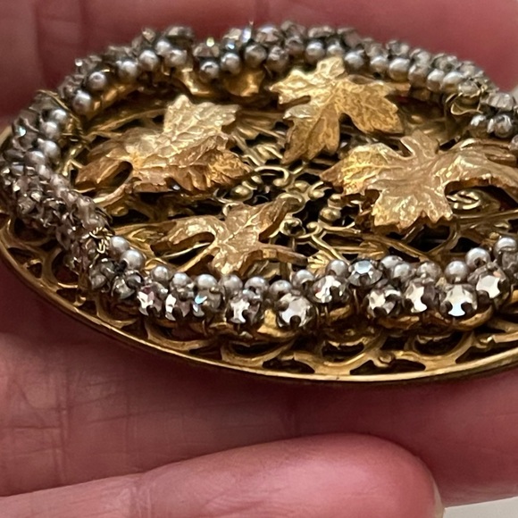 High Relief Dimensional Haskell Attributed Leaf Figural Vintage Brooch - Picture 4 of 7